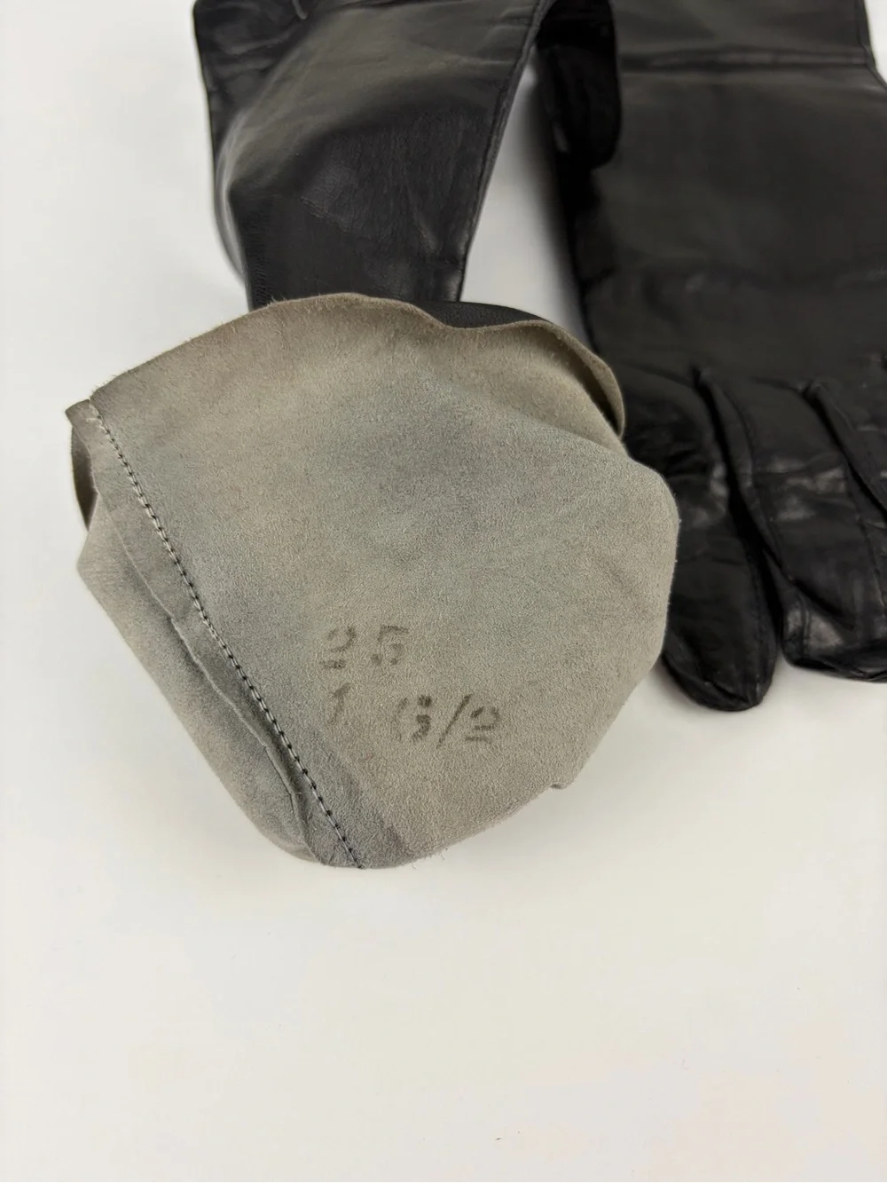 Vintage Black and Navy Blue Kid Leather Gloves Set of Two 6.5